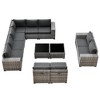 Marlton 12pc Wicker Outdoor Patio Furniture Set Conversation Sofa Sectional with Cushions - 2 of 4