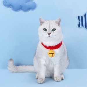 ZEZE Cozy Red Knit Bell Collar-Red - 1 of 4
