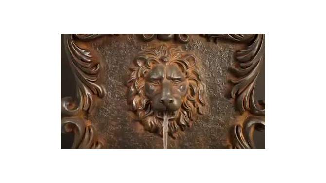 John Timberland Imperial Lion Acanthus Rustic Outdoor Floor Wall Water Fountain with LED Light 50" for Yard Garden Patio Home Deck Porch House Balcony, 2 of 10, play video