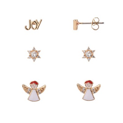 FAO Schwarz Star, Joy and Angel Trio Earring Set