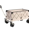 VisioGear Foldable Extended Wagon with 220lbs Weight Capacity, 300L Folding Utility Garden Cart with Drink Holders, Black, 42.91"*20.87"*32.68" - 2 of 4