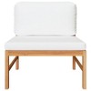 vidaXL Middle Sofa with Cream Cushions Solid Teak Wood - 2 of 4