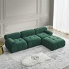 Modular Sectional Sofa(93"x62"x25"), Living Room Sofa Couch Set With Ottoman, L-Shaped Sofa, Button Tufted Velvet Fabric Couch - 2 of 4
