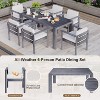 CAVINAS 7 Piece Patio Furniture Set Rectangular Outdoor Dining Simple Outdoor Dining Sets with 6 Chairs for Patio - 4 of 4