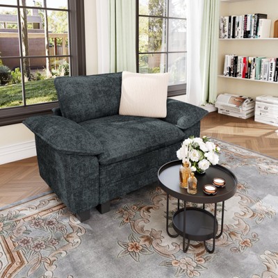 Captiva Designs Oversized Deep Seat Armchair, 1-Seater Upholstered Accent Chair, Comfy Corduroy Reading Chair