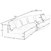 2-Piece Curved Sectional Sofas, 115"Chenille Fabric Modular Couch with 5 Pillows, No Assembly Needed – Cuddlewood - 4 of 4