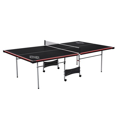 Lancaster 4 Piece Official Tournament Size Folding Table Tennis Ping Pong Game Table, Black