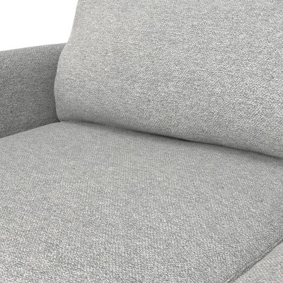 Chloris 90" Mist Grey Fabric Mid-Century Sofa with Wood Legs