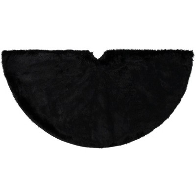 Luxurious Black Faux Fur 48" Christmas Tree Skirt