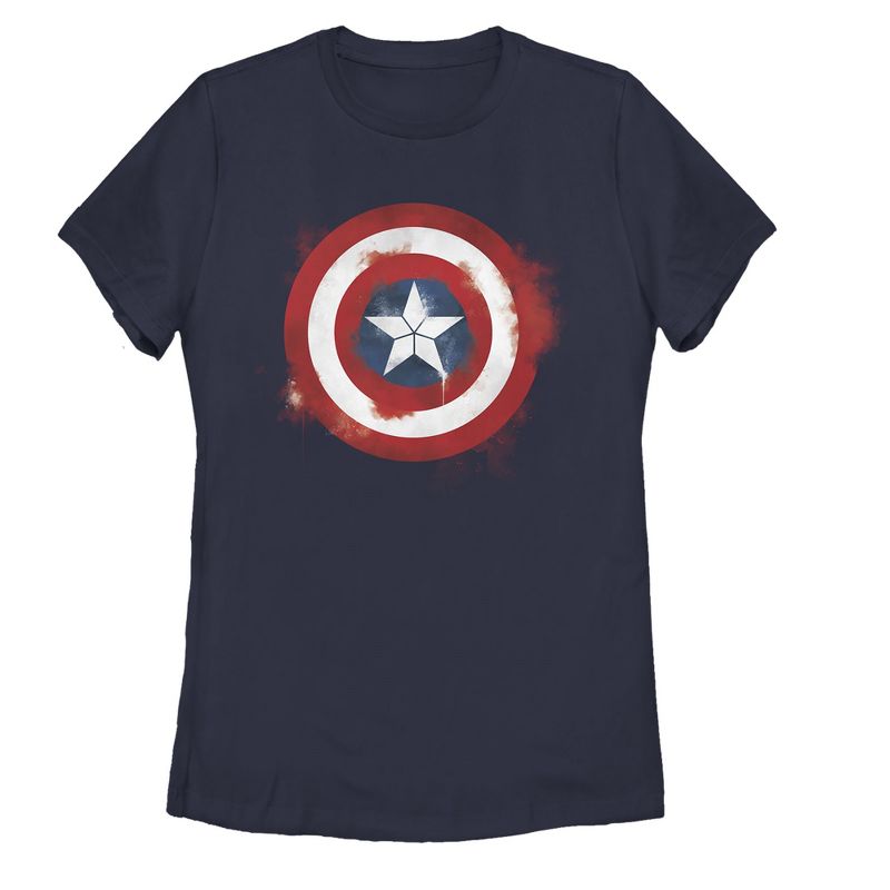 Women's Marvel Avengers: Endgame Cap Smudged Shield T-Shirt, 1 of 6