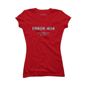 Junior's Design By Humans Error 404 Costume not found, Halloween Design By InfaredDesigns T-Shirt - 1 of 3
