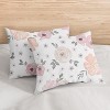 Sweet Jojo Designs Queen Duvet Cover and Shams Set Watercolor Floral Pink and Grey 3pc - 4 of 4