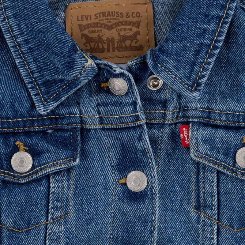 Levi's® Girls' Trucker Jeans Jacket - Dark Wash, 4 of 6