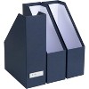 Bigso Viktoria Magazine Organizer - Magazine Holder for Paper and Manuals - File Organizer for Office Desks - 4in x 9.7in x 12.7in - 3 Pack - Blue - 4 of 4