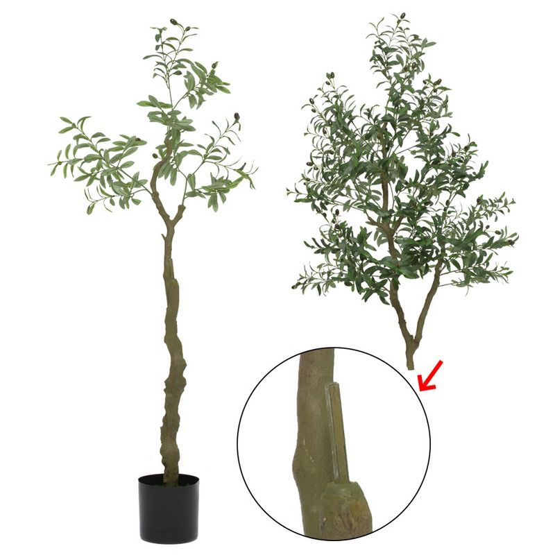 Simulation Tree, Artificial Olive Tree Ornaments, Fake Potted Olive Tree For Modern Home Office Living Room Floor Decor, 5FT, 4 of 6