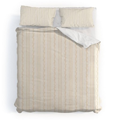 Deny Designs 3pc King Little Arrow Design Co Branch Stripes Cream Duvet and Sham Set