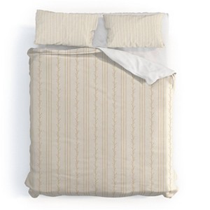 Deny Designs 3pc King Little Arrow Design Co Branch Stripes Cream Duvet and Sham Set - 1 of 4