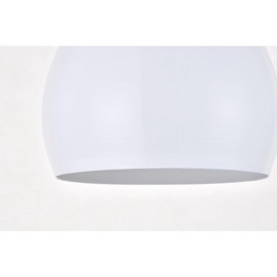 Nora White Aluminum Teardrop Pendant Light, Adjustable Height