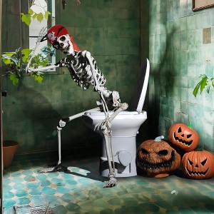 Yescom 5.4 Feet Pirate Full Life Size Skeleton Poseable Halloween Party Outdoor Decorations 2025 - 1 of 4