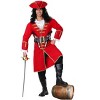HalloweenCostumes.com Men's Pirate Captain Blackheart Costume - Red Overcoat & Tricorn Hat for Swashbuckling Adventures - 3 of 4