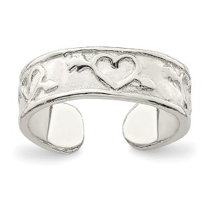 Black Bow Jewelry Hearts and Arrows Toe Ring in Sterling Silver - 1 of 4