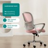 MAYEERTY Office Chair - No Wheels, Ergonomic Executive Sled Base Mesh Chair w/Comfy Arms & Lumbar Support for Home/Conf Room/Bedroom - 3 of 4