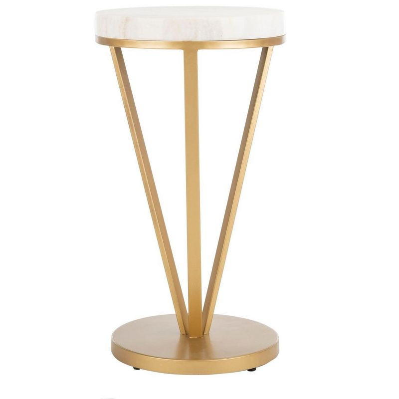 Theia Accent Table - White Marble/Gold - Safavieh., 2 of 6