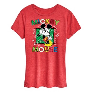 Women's - Disney - Mickey Mouse Cartoon Pop Short Sleeve Graphic T-Shirt - 1 of 4