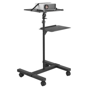 VEVOR Projector Stand with Wheels, Projector Floor Stand Adjustable Height from 22.8 to 57.3 in, Projector Mount with 2 Trays, Black - 1 of 4