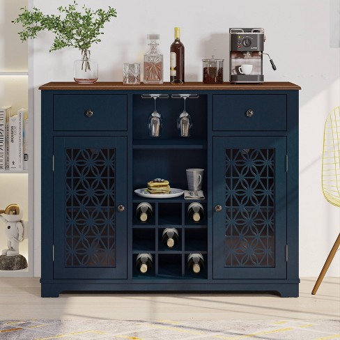 Wine best sale glass hutch