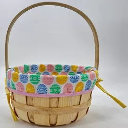 Round Wooden Decorative Easter Basket with Liner - Spritz™