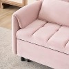 ModernLuxe Chaise Lounge Velvet Sofa Bed Convertible Sofa Sleeper Small Loveseat  Lazy Sofa Upholstered Armchair Reading Couch with Pillow & Pocket - 4 of 4