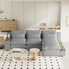 L-shaped Modular Sectional Sofa with Removable Back Cushions,3 Pillows and 2 Storage Spaces,Suitable for Living rooms,Offices and Apartments - 2 of 4
