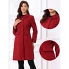 Allegra K Women's Buttons Long Sleeve Pockets A-Line Casual Winter Collared Coats - 2 of 4