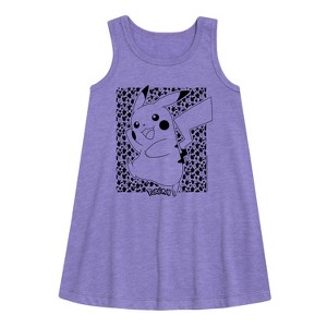 - Pokémon - Pikachu Pattern Graphic Sleeveless Aline Dress - 1 of 3