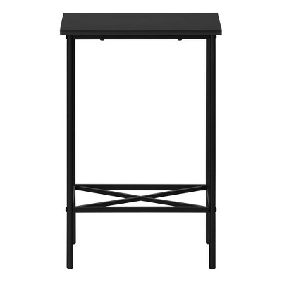 Contemporary Black Metal and Wood 2-Tier Accent Table
