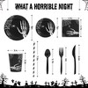 WhizMax 200Pcs Halloween Disposable Dinnerware Set, Skeleton Hand Bone Decorative Paper Plate - 2 of 4
