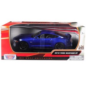 2018 Ford Mustang GT 5.0 Blue with Black Wheels 1/24 Diecast Model Car by Motormax - 1 of 3