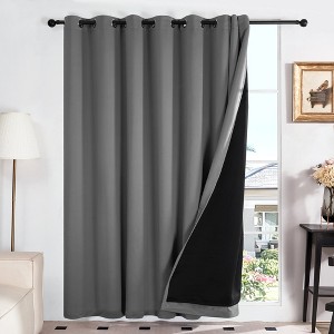 Deconovo 100-Inch Wide Blackout Curtain Panel with Grommets – Sustainable, Machine-Washable, Total Light Blocking - 1 of 4