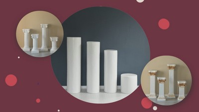 Tall White Magnesium Oxide Decorative Pedestal Stand