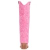 Cowboy Boots For Women Knee High Western Cowgirl Boots Snip Toe Side Zipper Chunky Heel Pink - 4 of 4