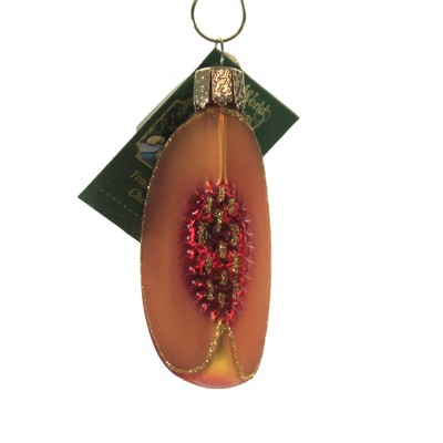 Old World Christmas 3.0 Inch Peach Slice Tree Ornament , Juicy Ripe Abundant (1PC)