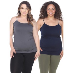 Women's Plus Size Tank Tops Pack of 2 - One Size Fits Most Plus - White Mark - 1 of 1