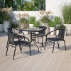 Emma and Oliver 4 Pack Rattan Indoor-Outdoor Restaurant Stack Chair with Curved Back - 2 of 4