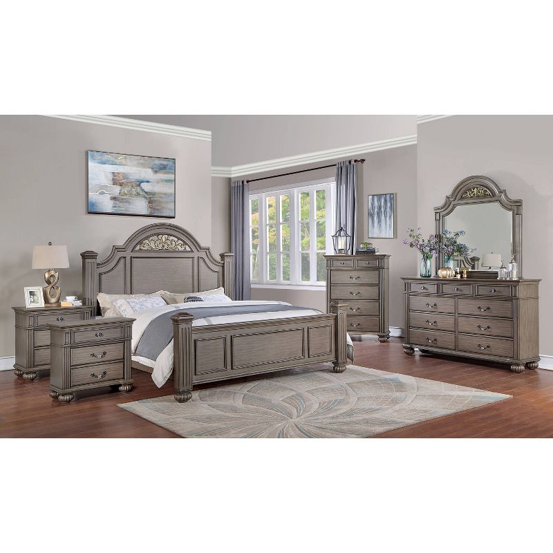 6pc Pennings Traditional Bedroom Set Gray - HOMES: Inside + Out, 3 of 30