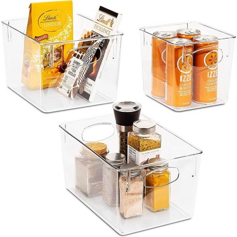 Sorbus Plastic Storage Bins Clear Pantry Organizer Box Bin Containers for Organizing Kitchen Fridge, Food, Snack Pantry Cabin