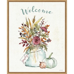 Amanti Art Festive Foliage III Welcome by Anne Tavoletti Canvas Wall Art Print Framed 23 x 28-in. - 1 of 4