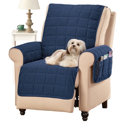 Collections Etc Quilted Textured Recliner Cover with Side Pockets
