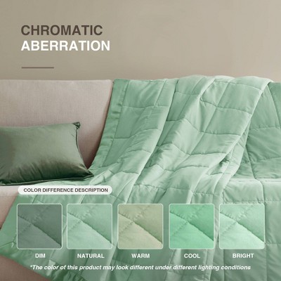 Twin Green Down Alternative Blanket with Satin Trim