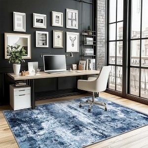 LOVEVOOK Living Room Rug Abstract Area Rugs Machine Washable Large Carpet Non-Slip Faux Wool Indoor Vintage Rugs for Bedroom, Dining Room - 1 of 4